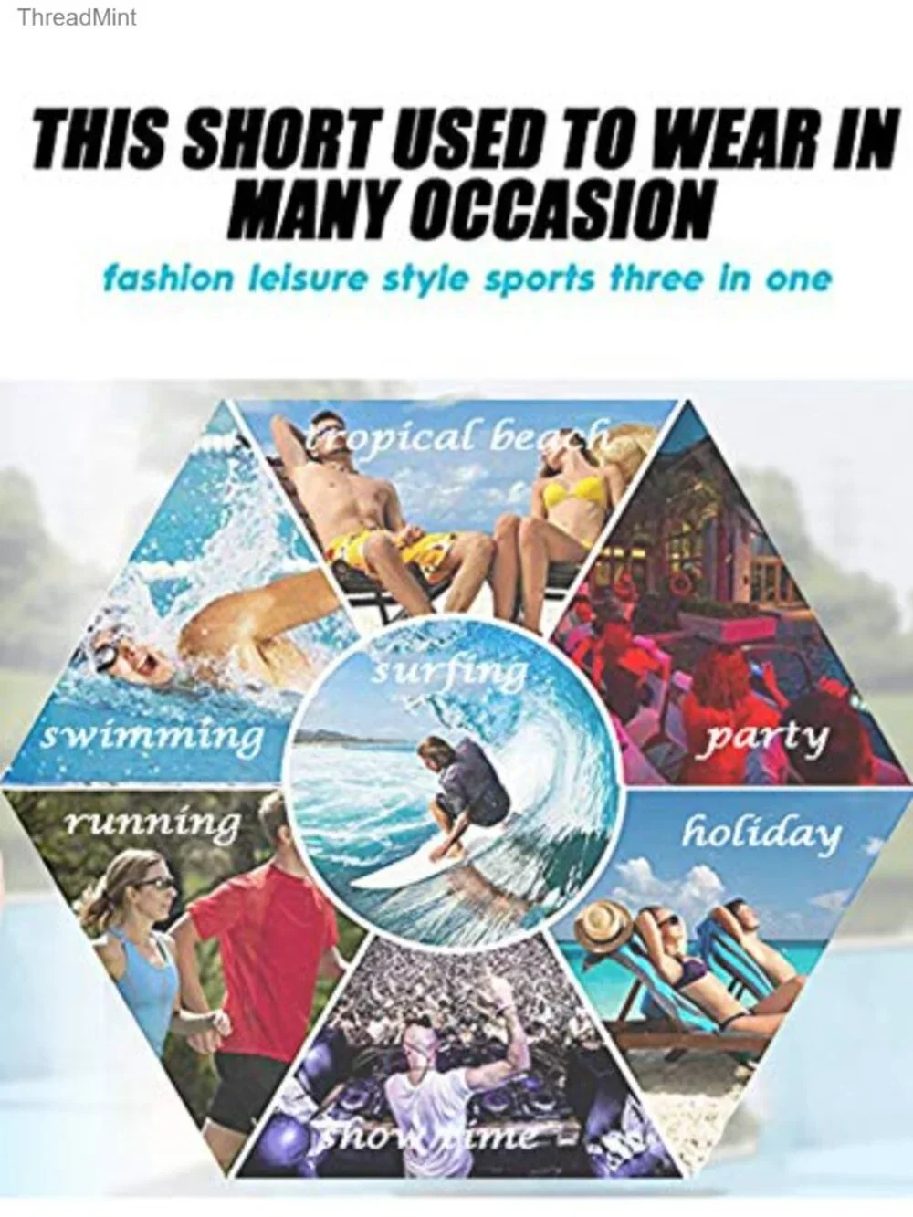 Mens Quick Dry Swim Trunks Slim Fit Briefs Board Shorts Beachwear